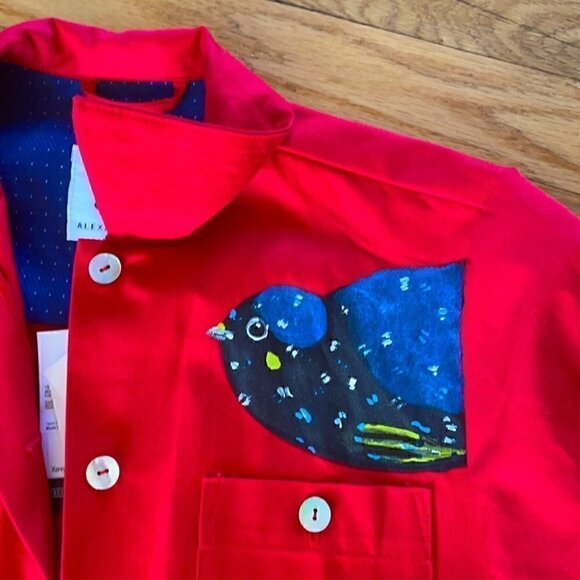 ❤️ NWT Alexander Dets Handmade unique red cotton jacket - S - Picture 4 of 8